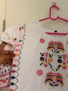 Embroidered White Kurta set