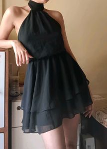 H&M Black Halter Neck Mini Dress