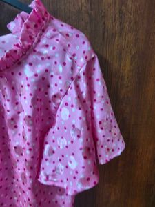Cute Pink Polka Dot Top