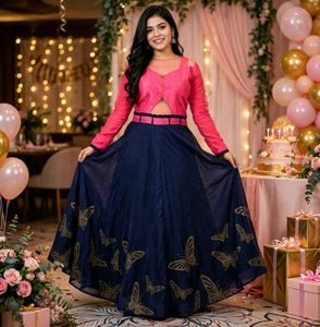 Beautiful Butterfly Print Gown