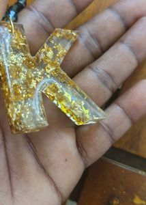 Letter K Resin Keychain