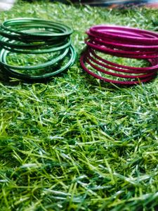 Set of Pink, Green, and Magenta Bangles