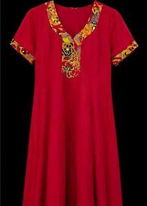 multicolored neckline pink kurta