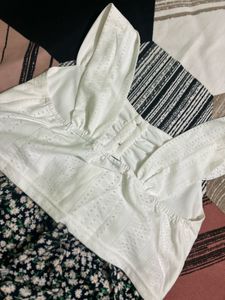 Cute Button-Up and  Crop Top