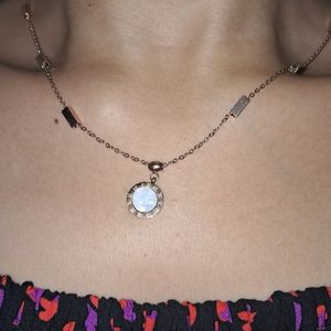 Korean Roman Numbers Rose Gold Necklace