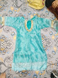 Blue Kurti Set With Gharara