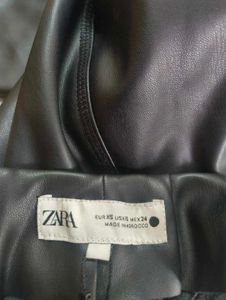 ZARA Black  Leather Pencil Skirt
