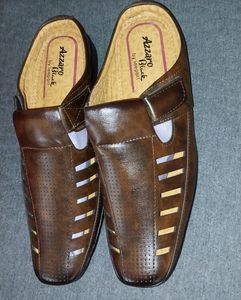 Azzaro Brown Synthetic Leather Velcro Casual