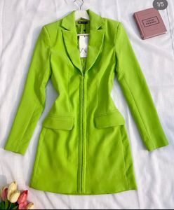 Neon Green Blazer Dress