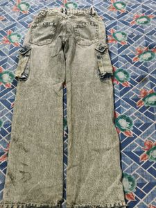 Acid Wash Cargo Jeans