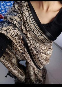 Elegant Black &amp; Beige Saree