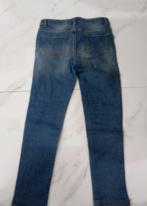 Girls Blue Denim Jeans with Heart Details