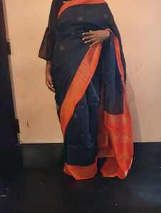 Black & Orange Saree