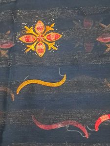Elegant Blue Embroidered Saree