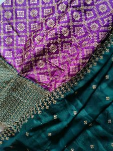 Purple and green Ethnic lehenga