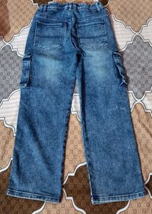 Boys Blue Cargo Jeans – Wide Leg