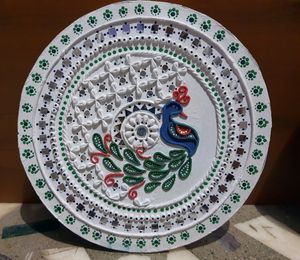 beautiful peacock 🦚 lippan art 🎨✨️