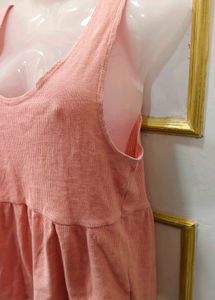 Peach Peplum Tank Top