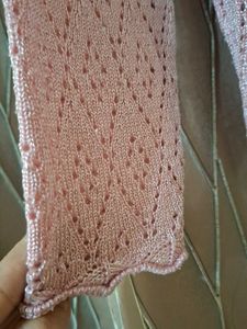Pink Knit Tie-Front Cardigan