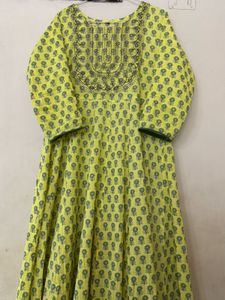 Beautiful Yellow Floral long kurta