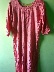 Pink Floral Print Kurti