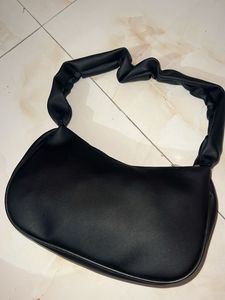 Black Hobo Bag with Silver Hardware