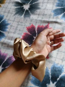 Champagne Satin Scrunchie