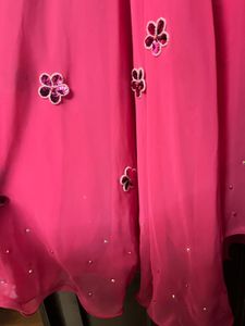 Chic Pink Maxi Skirt with Floral Embellishments