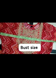 Elegant Red Bandhani Print Kurta Set with Dupatta