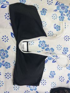 Black Sports Bra with White Trim