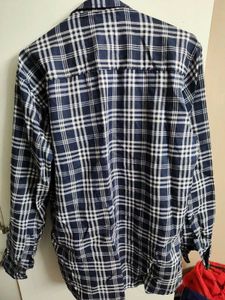 Men's Navy Plaid Button-Down Shirt