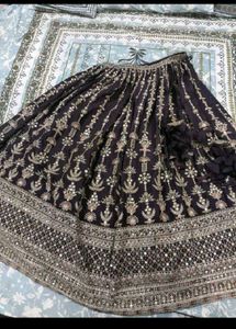 Elegant Purple Embroidered Lehenga Set
