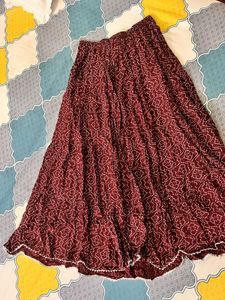 Maroon Ethnic Skirt