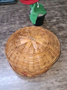 Vintage Woven Bamboo Basket