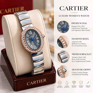 Cartier  Oval Dial Watch with Crystal Embellishmen