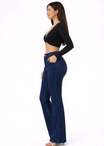 Bootcut High-Waisted Denim Jeans