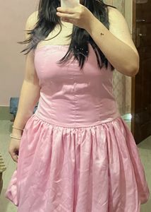 Pink Strapless Mini Dress