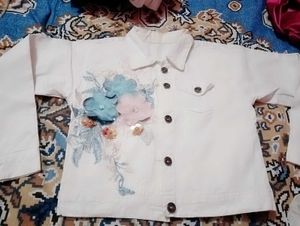 White Embroidered jacket for Women