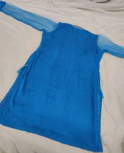 Pretty Blue Kurti Set With Chudi Pants🤩👑💙💎