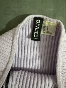 Lavender Ribbed Strapless Crop Top