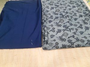 Unstitched Dress Material - Blue &amp; Floral Print