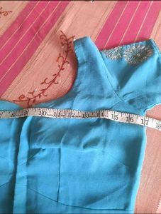 Blue party wear saree