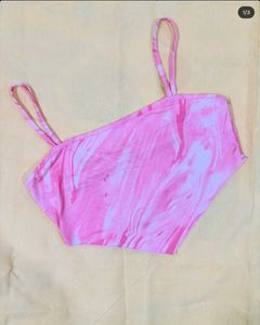 Pink Swirl Print Spaghetti Strap Top