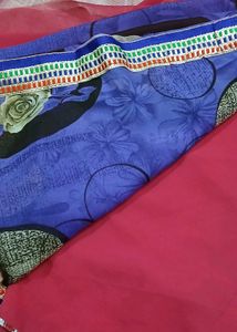 Embroidered Red Silk Saree