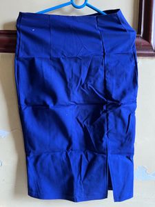 Elegant Royal Blue Pencil Skirt