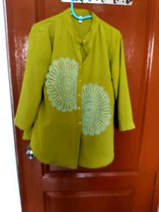 Vibrant Green Co-ord  Set with Elegant Embroidery