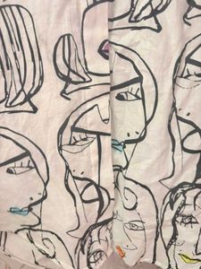 Uptownie Artistic Face Print Button-Up Shirt