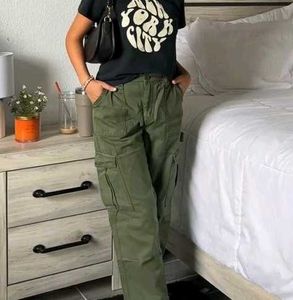 Korean Olive Green Cargo Pants