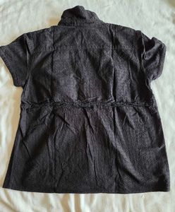 Chic Textured Dark Grey Top