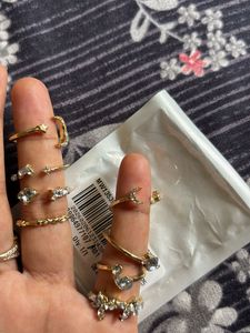 Set of Chic Gold Stackable Rings (8)